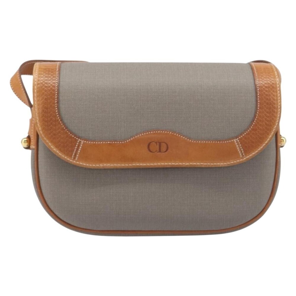 Christian Dior Vintage CD Logo Canvas and leather